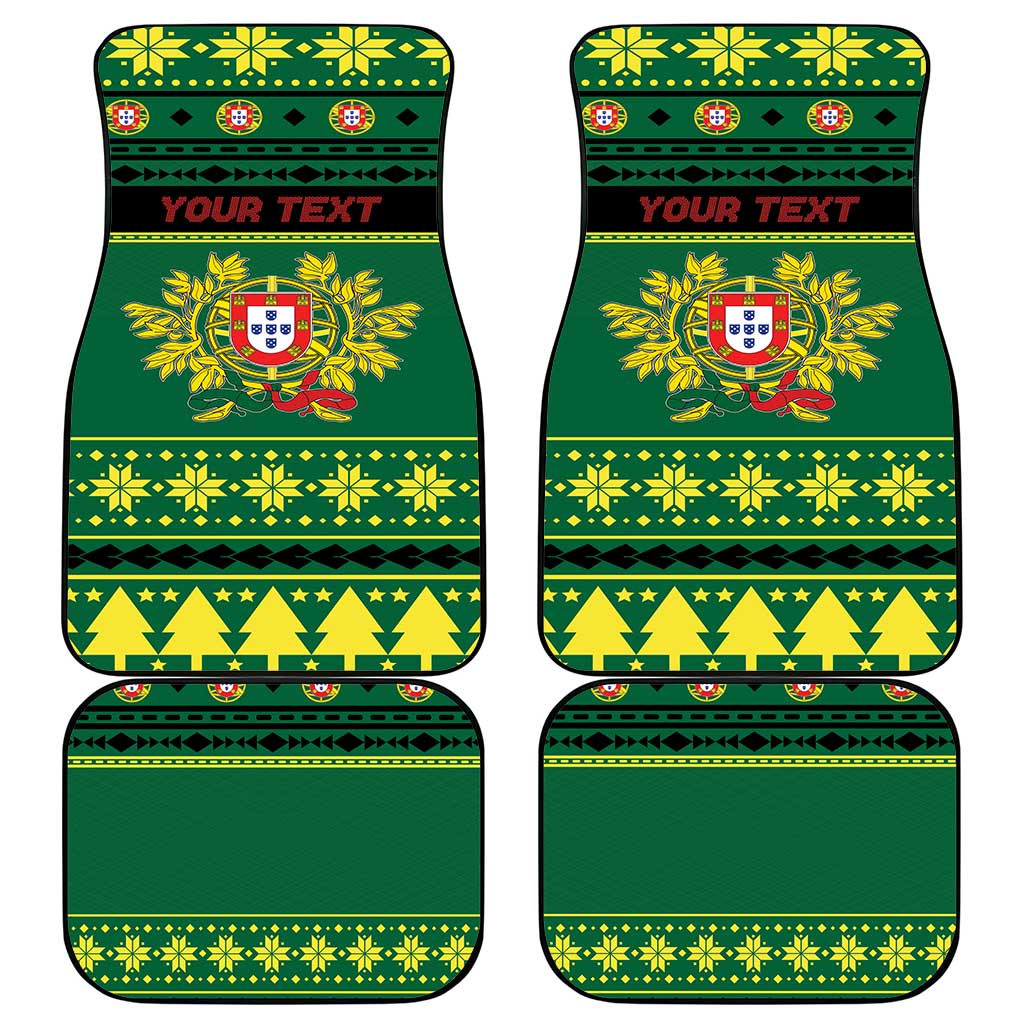 Personalized Portugal Christmas Car Mats Emblem With Flag Style - Wonder Print Shop