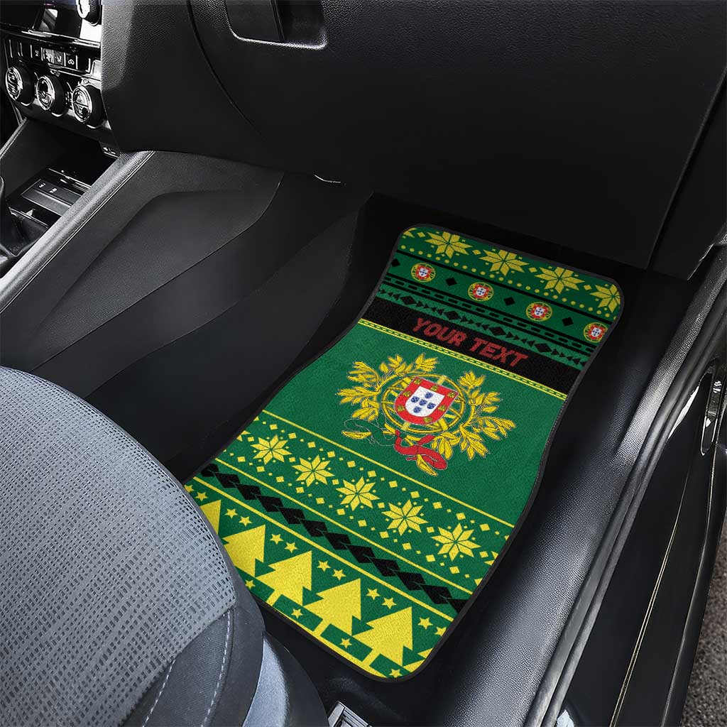Personalized Portugal Christmas Car Mats Emblem With Flag Style - Wonder Print Shop