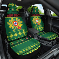 Personalized Portugal Christmas Car Seat Cover Emblem With Flag Style - Wonder Print Shop