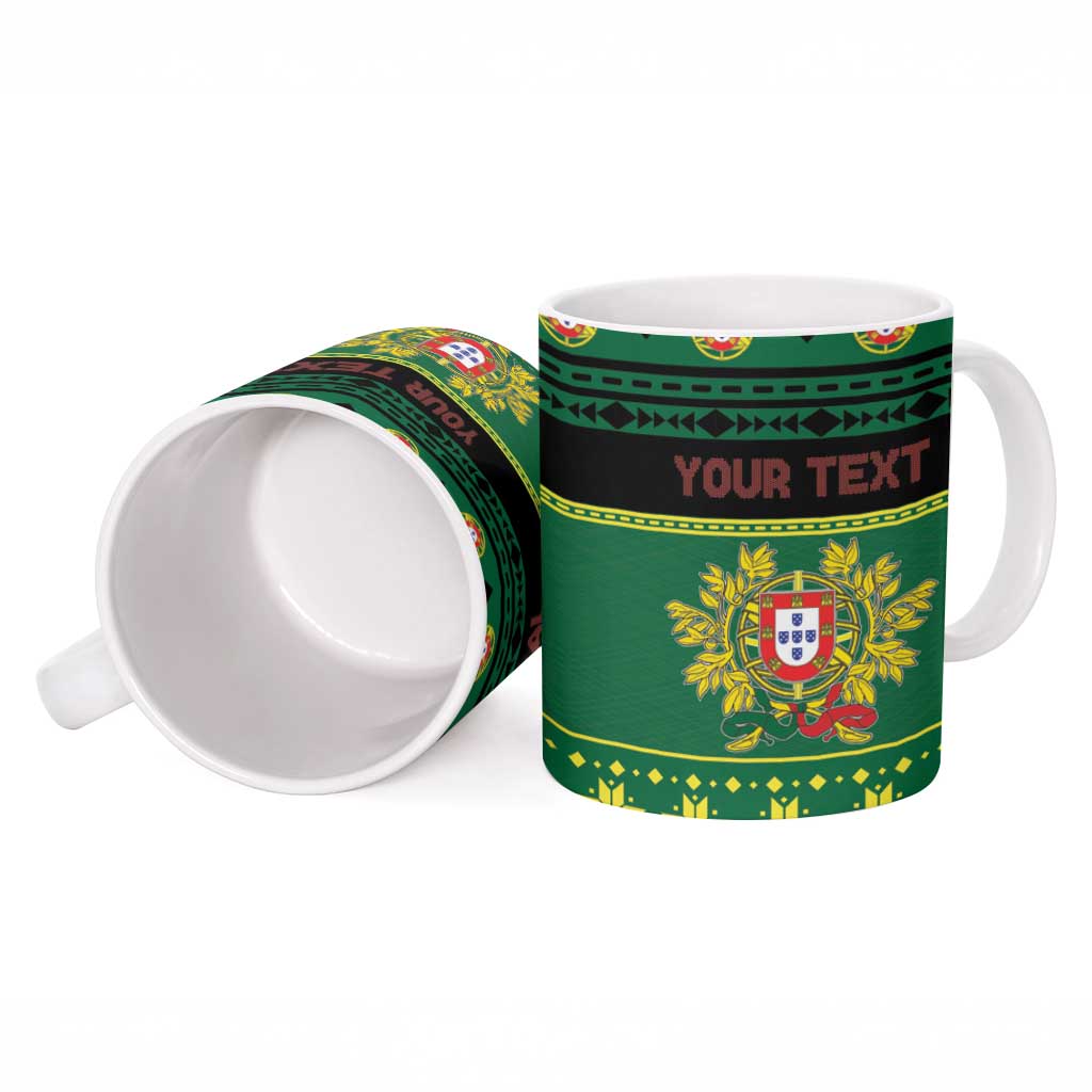 Personalized Portugal Christmas Ceramic Mug Emblem With Flag Style - Wonder Print Shop