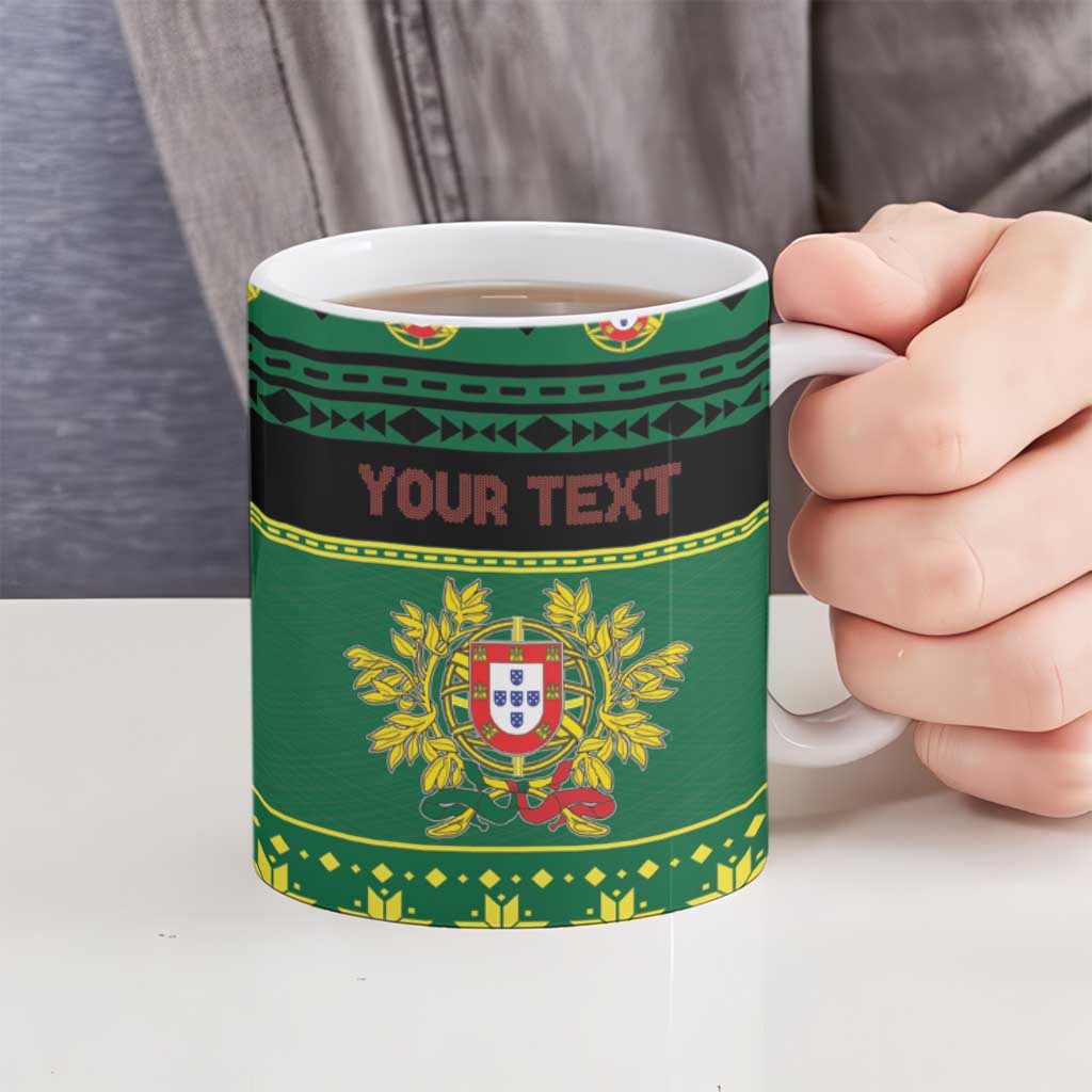 Personalized Portugal Christmas Ceramic Mug Emblem With Flag Style - Wonder Print Shop
