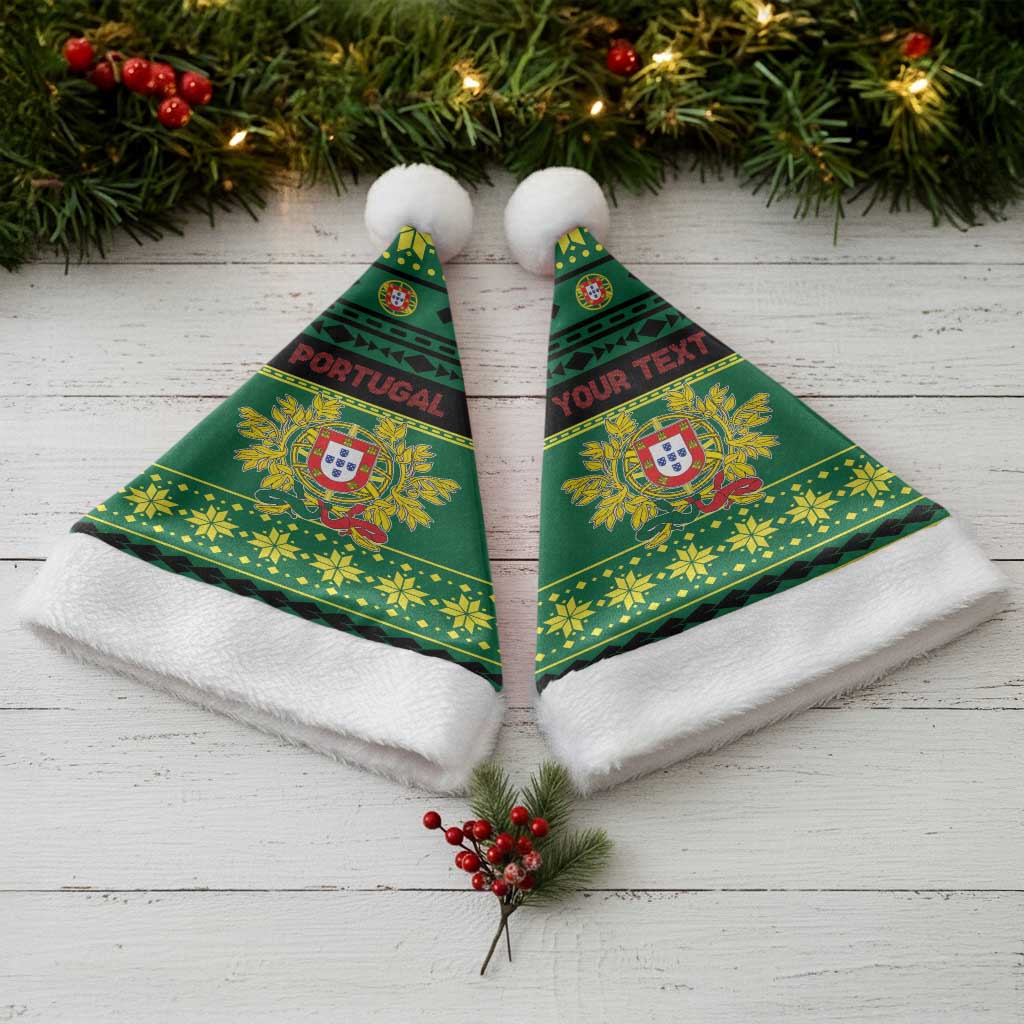 Personalized Portugal Christmas Santa Hat Emblem With Flag Style - Wonder Print Shop