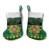 Personalized Portugal Christmas Stocking Emblem With Flag Style - Wonder Print Shop