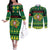 Personalized Portugal Christmas Couples Matching Off The Shoulder Long Sleeve Dress and Long Sleeve Button Shirt Emblem With Flag Style - Wonder Print Shop