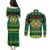 Personalized Portugal Christmas Couples Matching Puletasi and Long Sleeve Button Shirt Emblem With Flag Style - Wonder Print Shop