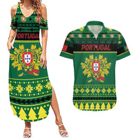 Personalized Portugal Christmas Couples Matching Summer Maxi Dress and Hawaiian Shirt Emblem With Flag Style - Wonder Print Shop