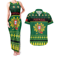 Personalized Portugal Christmas Couples Matching Tank Maxi Dress and Hawaiian Shirt Emblem With Flag Style - Wonder Print Shop