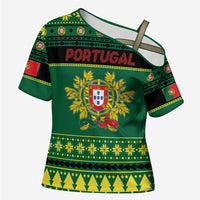 Personalized Portugal Christmas Cross Shoulder Shirt Emblem With Flag Style - Wonder Print Shop