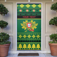 Personalized Portugal Christmas Door Cover Emblem With Flag Style - Wonder Print Shop