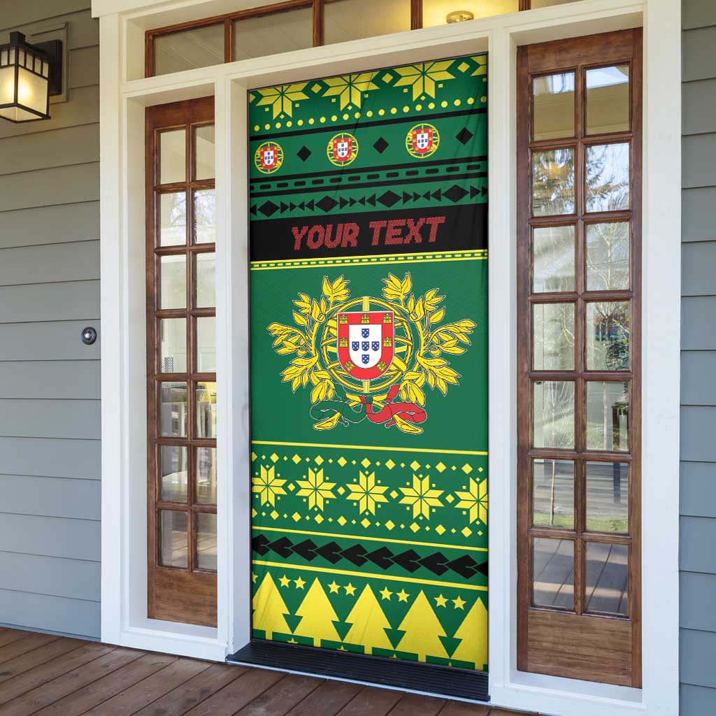Personalized Portugal Christmas Door Cover Emblem With Flag Style - Wonder Print Shop