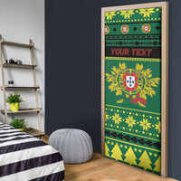 Personalized Portugal Christmas Door Cover Emblem With Flag Style - Wonder Print Shop