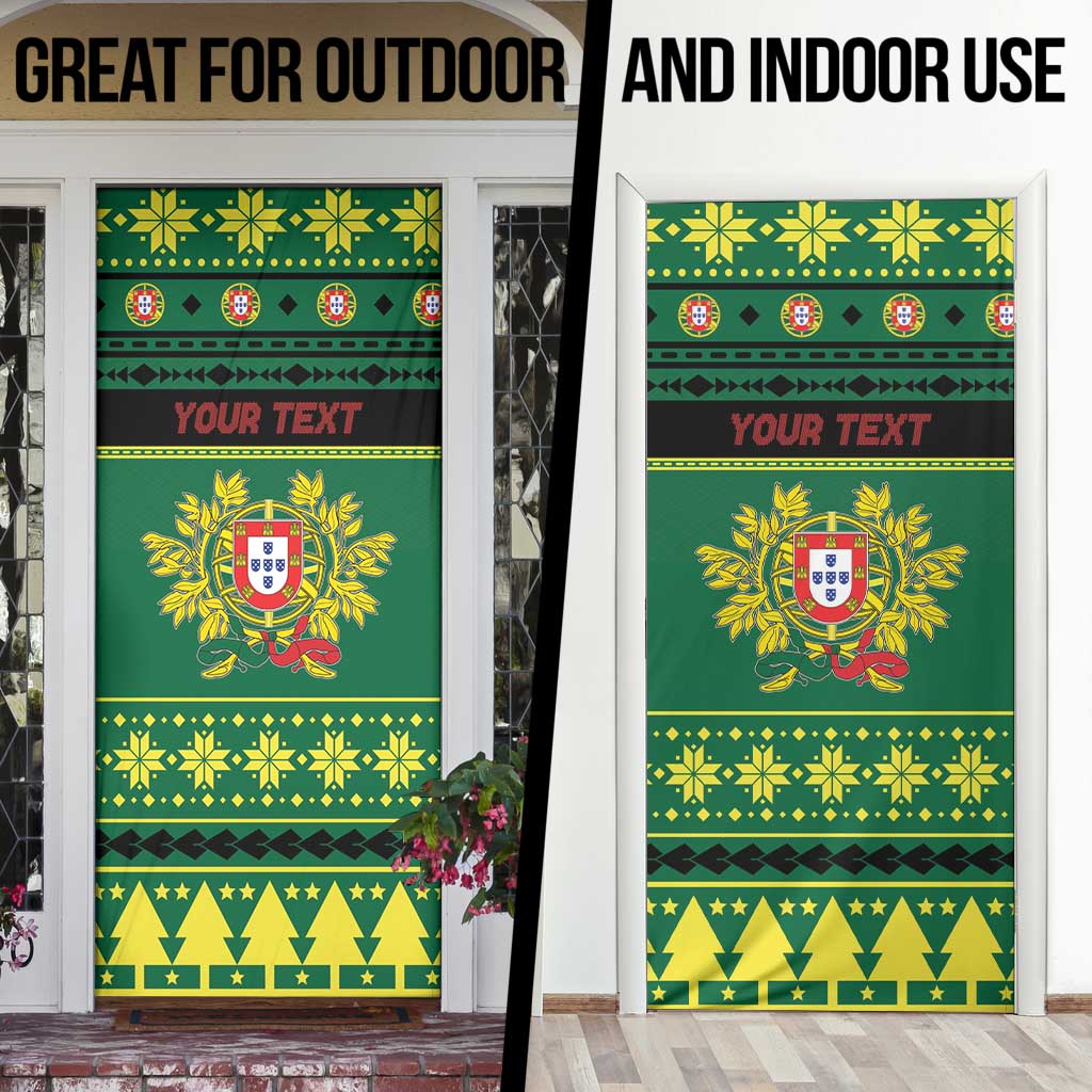 Personalized Portugal Christmas Door Cover Emblem With Flag Style - Wonder Print Shop