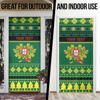 Personalized Portugal Christmas Door Cover Emblem With Flag Style - Wonder Print Shop