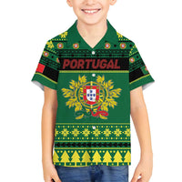 Personalized Portugal Christmas Family Matching Long Sleeve Bodycon Dress and Hawaiian Shirt Emblem With Flag Style - Wonder Print Shop