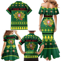 Personalized Portugal Christmas Family Matching Mermaid Dress and Hawaiian Shirt Emblem With Flag Style - Wonder Print Shop