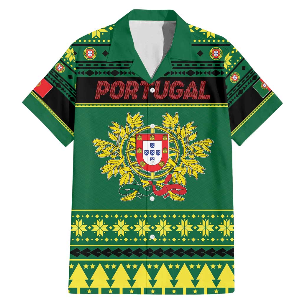 Personalized Portugal Christmas Family Matching Mermaid Dress and Hawaiian Shirt Emblem With Flag Style - Wonder Print Shop