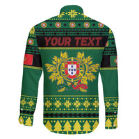 Personalized Portugal Christmas Family Matching Off The Shoulder Long Sleeve Dress and Hawaiian Shirt Emblem With Flag Style - Wonder Print Shop