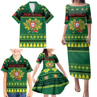 Personalized Portugal Christmas Family Matching Puletasi and Hawaiian Shirt Emblem With Flag Style - Wonder Print Shop