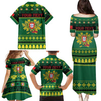 Personalized Portugal Christmas Family Matching Puletasi and Hawaiian Shirt Emblem With Flag Style - Wonder Print Shop