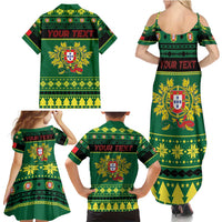 Personalized Portugal Christmas Family Matching Summer Maxi Dress and Hawaiian Shirt Emblem With Flag Style - Wonder Print Shop