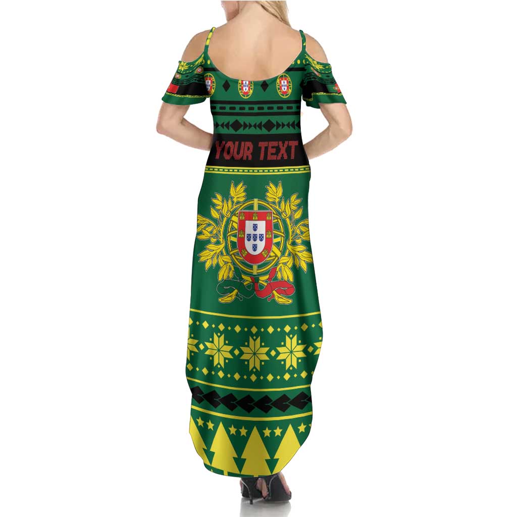 Personalized Portugal Christmas Family Matching Summer Maxi Dress and Hawaiian Shirt Emblem With Flag Style - Wonder Print Shop