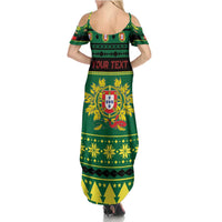 Personalized Portugal Christmas Family Matching Summer Maxi Dress and Hawaiian Shirt Emblem With Flag Style - Wonder Print Shop