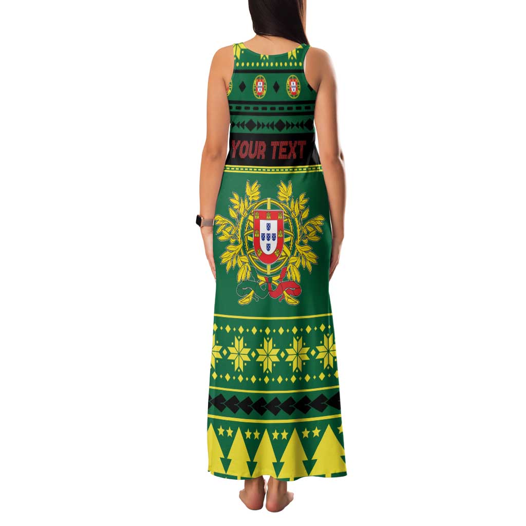 Personalized Portugal Christmas Family Matching Tank Maxi Dress and Hawaiian Shirt Emblem With Flag Style - Wonder Print Shop