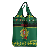 Personalized Portugal Christmas Grocery Bag Emblem With Flag Style - Wonder Print Shop