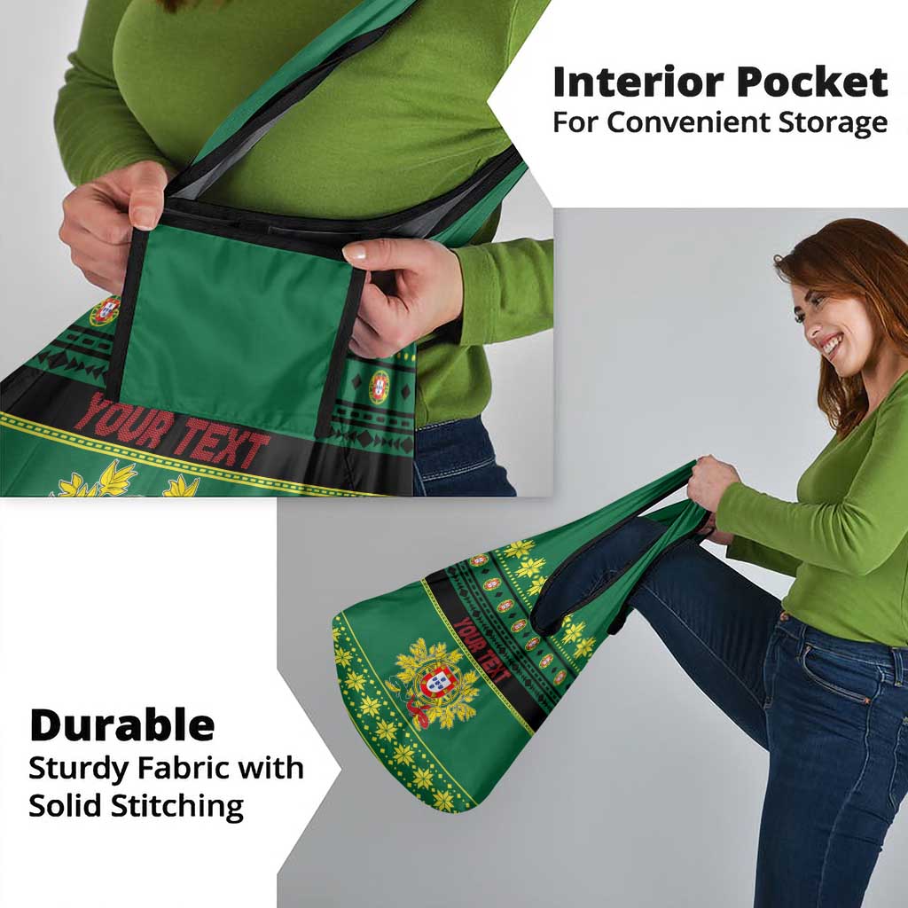 Personalized Portugal Christmas Grocery Bag Emblem With Flag Style - Wonder Print Shop