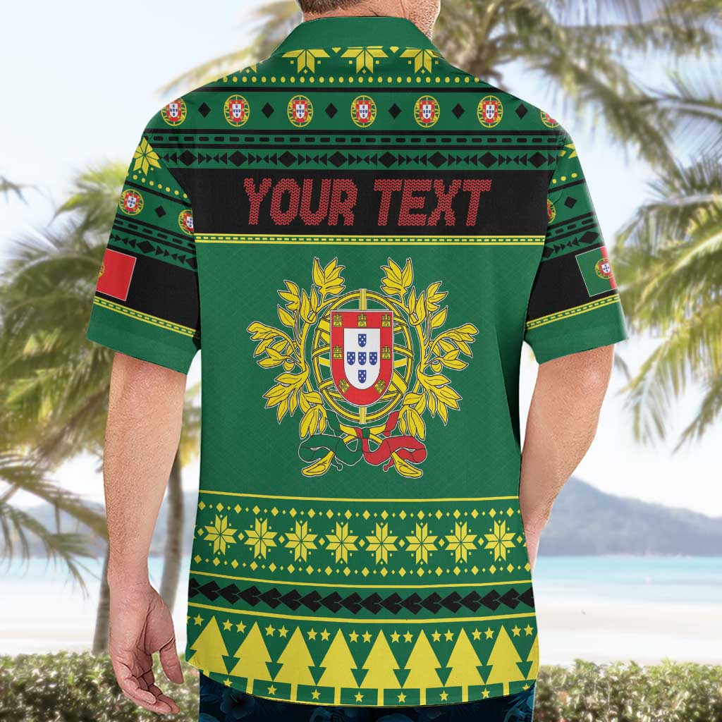 Personalized Portugal Christmas Hawaiian Shirt Emblem With Flag Style - Wonder Print Shop