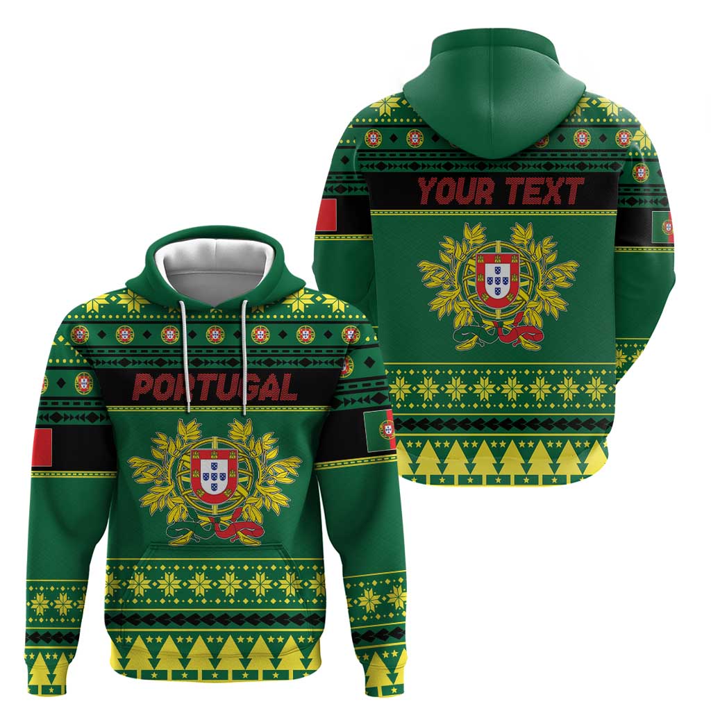 Personalized Portugal Christmas Hoodie Emblem With Flag Style - Wonder Print Shop