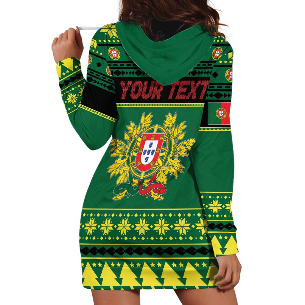 Personalized Portugal Christmas Hoodie Dress Emblem With Flag Style - Wonder Print Shop