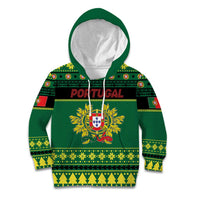 Personalized Portugal Christmas Kid Hoodie Emblem With Flag Style - Wonder Print Shop