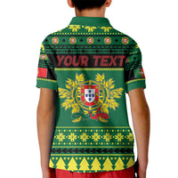 Personalized Portugal Christmas Kid Polo Shirt Emblem With Flag Style - Wonder Print Shop