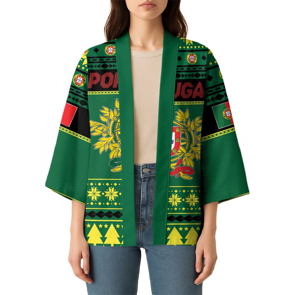 Personalized Portugal Christmas Kimono Emblem With Flag Style - Wonder Print Shop