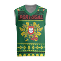 Personalized Portugal Christmas Knitted V-Neck Vest Emblem With Flag Style - Wonder Print Shop