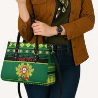 Personalized Portugal Christmas Leather Bag Emblem With Flag Style - Wonder Print Shop