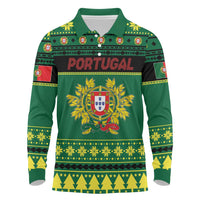 Personalized Portugal Christmas Long Sleeve Polo Shirt Emblem With Flag Style - Wonder Print Shop