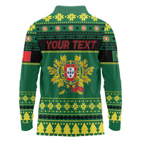 Personalized Portugal Christmas Long Sleeve Polo Shirt Emblem With Flag Style - Wonder Print Shop