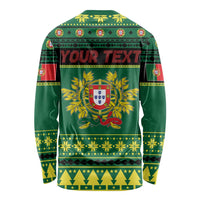 Personalized Portugal Christmas Long Sleeve Shirt Emblem With Flag Style - Wonder Print Shop