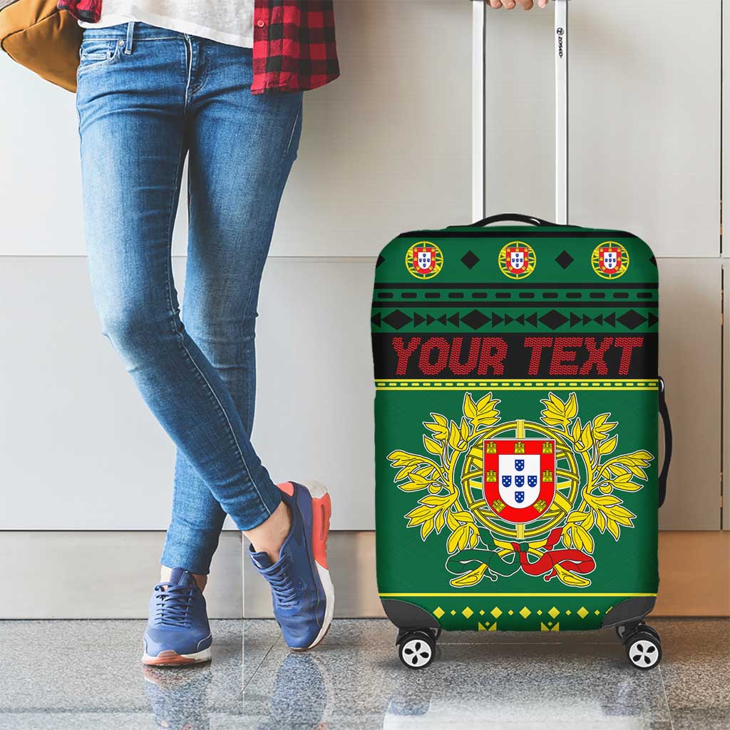 Personalized Portugal Christmas Luggage Cover Emblem With Flag Style - Wonder Print Shop