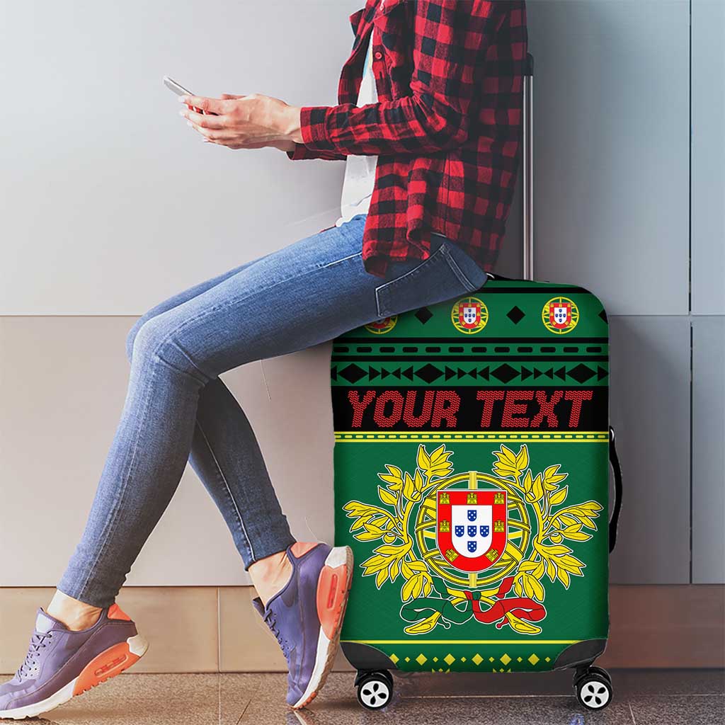 Personalized Portugal Christmas Luggage Cover Emblem With Flag Style - Wonder Print Shop