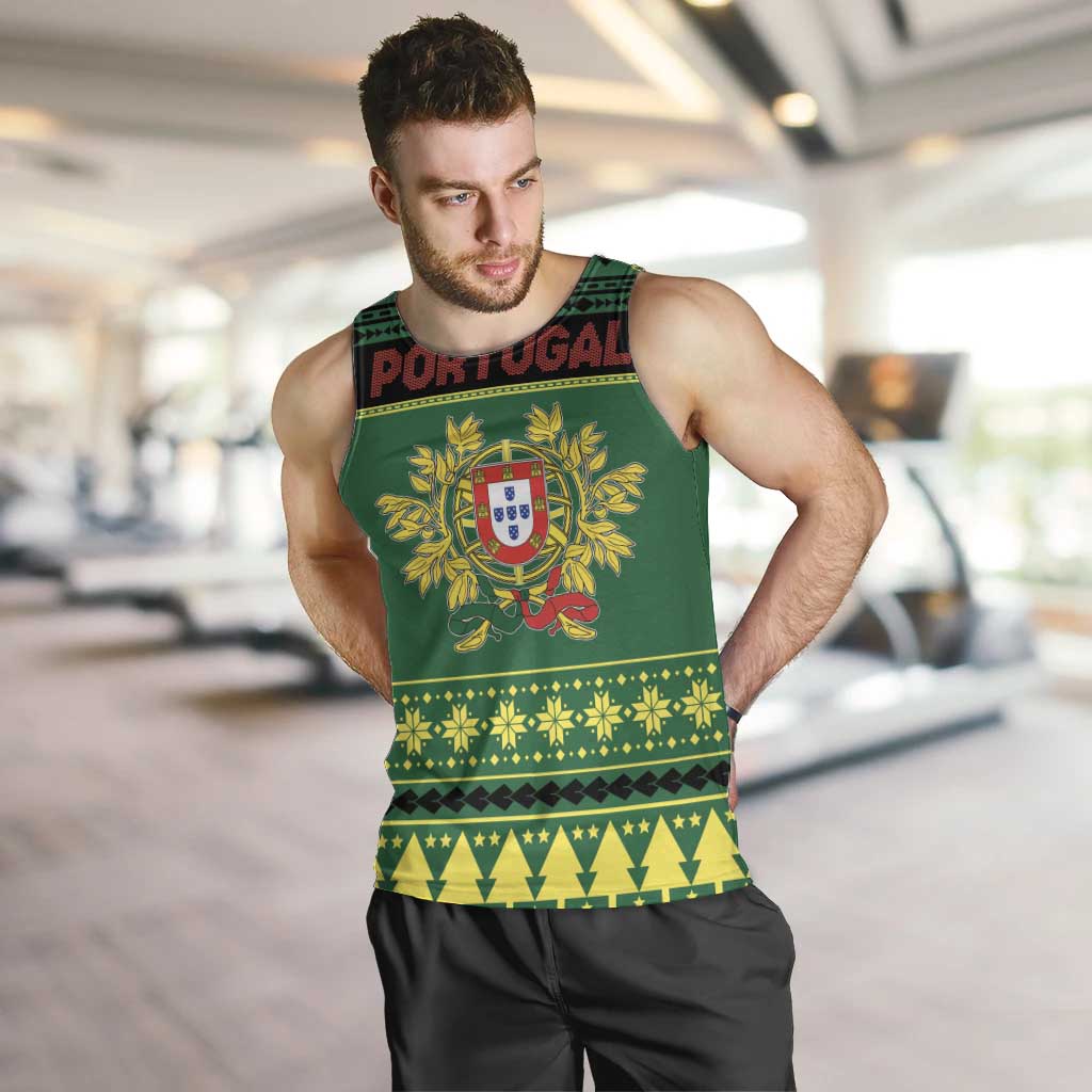 Personalized Portugal Christmas Men Tank Top Emblem With Flag Style - Wonder Print Shop