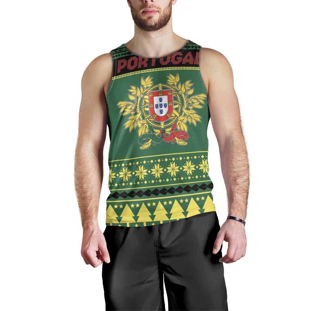 Personalized Portugal Christmas Men Tank Top Emblem With Flag Style - Wonder Print Shop