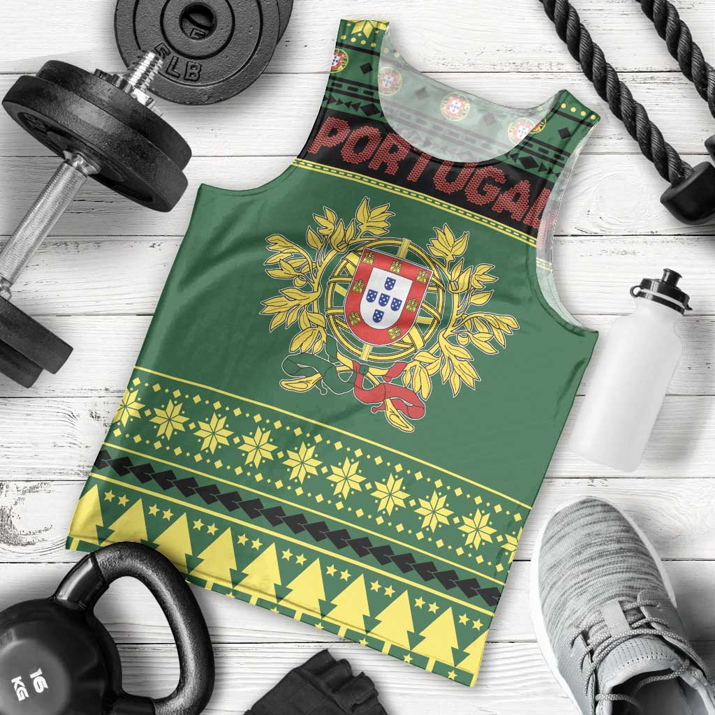 Personalized Portugal Christmas Men Tank Top Emblem With Flag Style - Wonder Print Shop