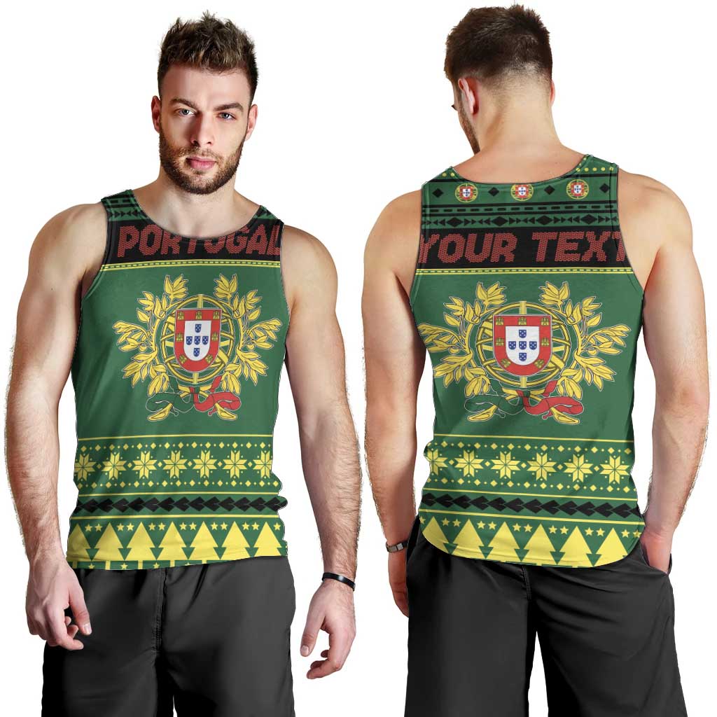 Personalized Portugal Christmas Men Tank Top Emblem With Flag Style - Wonder Print Shop