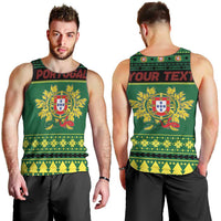 Personalized Portugal Christmas Men Tank Top Emblem With Flag Style - Wonder Print Shop