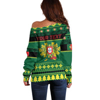 Personalized Portugal Christmas Off Shoulder Sweater Emblem With Flag Style - Wonder Print Shop
