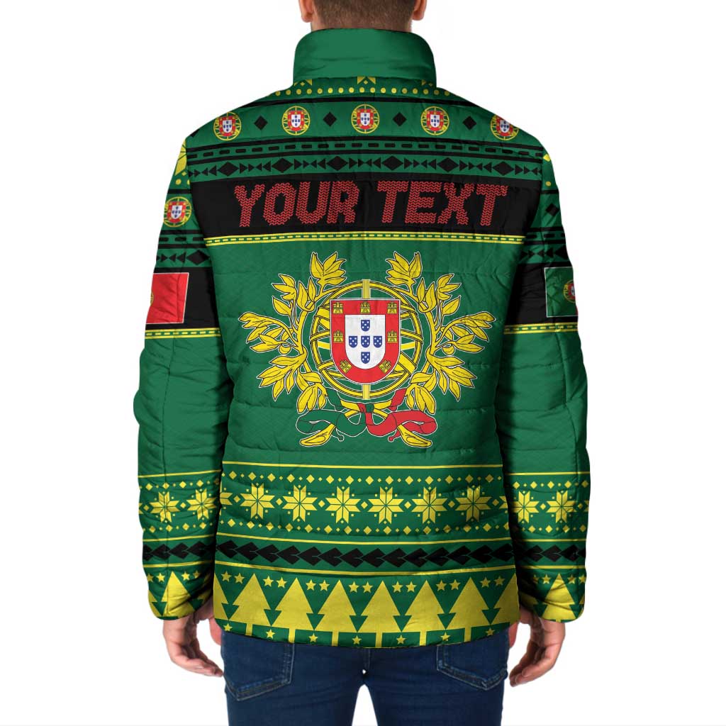 Personalized Portugal Christmas Padded Jacket Emblem With Flag Style - Wonder Print Shop