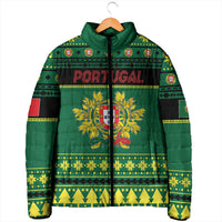 Personalized Portugal Christmas Padded Jacket Emblem With Flag Style - Wonder Print Shop